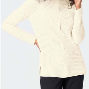 J. Jill Chenille Pullover Chunky Knit Sweater Off-White Ivory Size Large